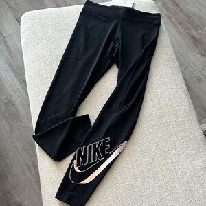 Nike Black Leggings with Metallic Logo